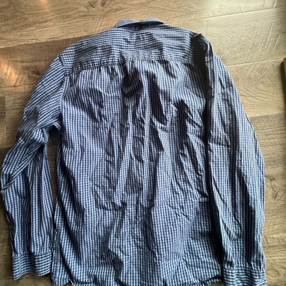 Frank & Oak Medium Blue and White Patterned Shirt Stanley - Picture 3 of 3